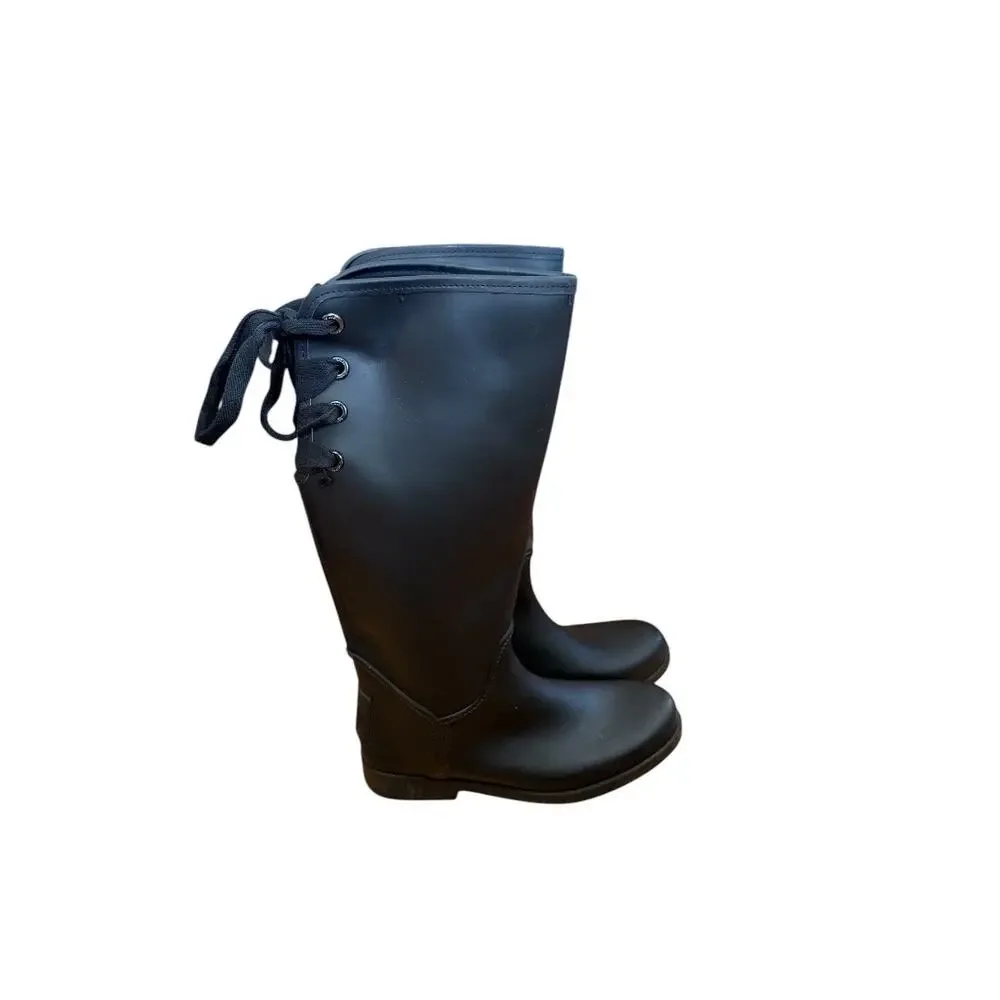 Coach Tristee Matte Black Tall Rain Boots - Picture 2 of 10